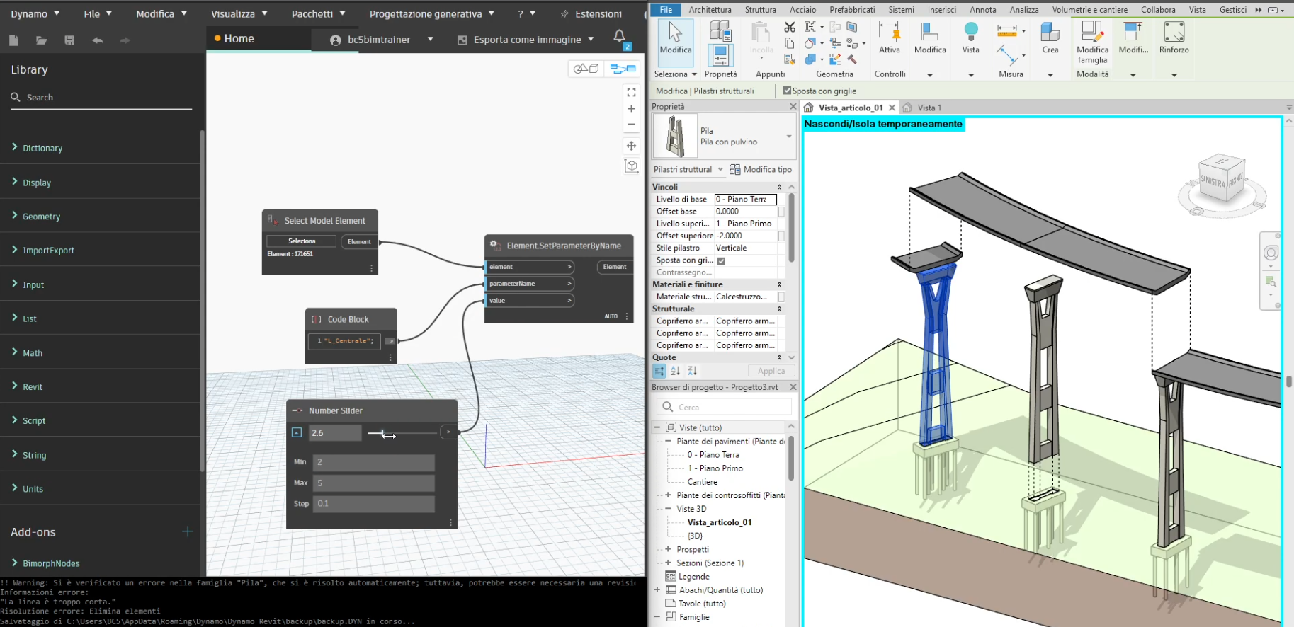 Dynamo - Revit - Verifica BIM
Famiglie Infrastrutturali - Parametrizzazione