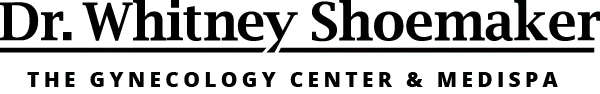Logo of Dr. Whitney Shoemaker, the Gynecology Center & Medispa. Text in black.