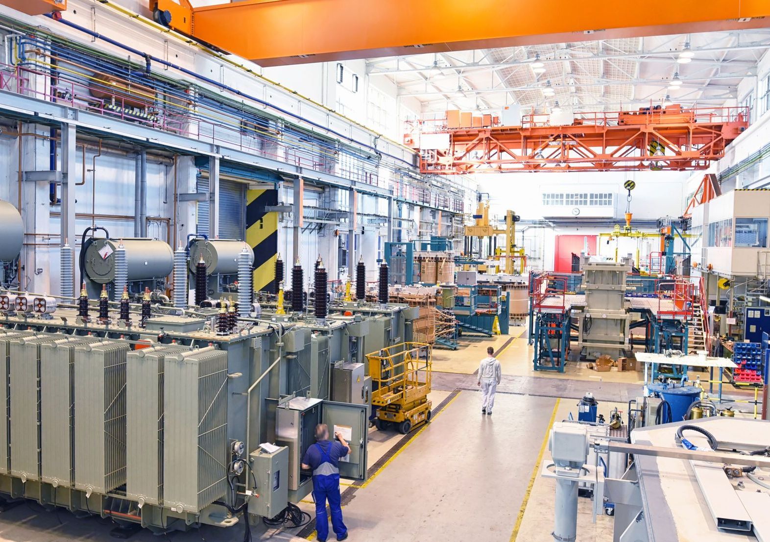 Industrial factory installed with emergency lighting inverters