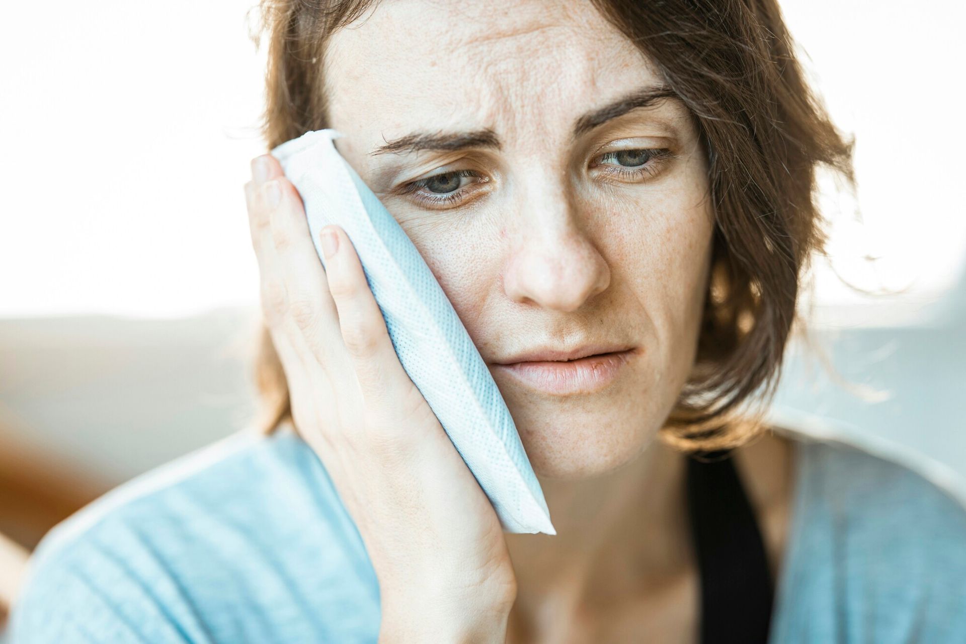 Man with throbbing headache