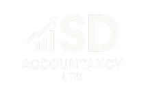 White logo reading “SD Accountancy Ltd” with a small upward bar chart icon.