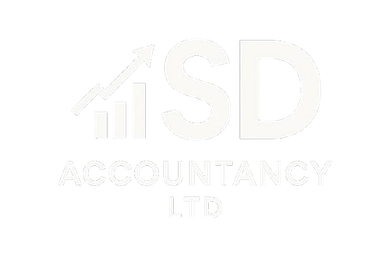 White logo reading “SD Accountancy Ltd” with a small upward bar chart icon.