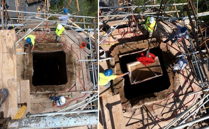 Historic masonry restoration at Grace Episcopal Church — Cenaxo craftspeople performing repointing and stonework, New Bedford MA
