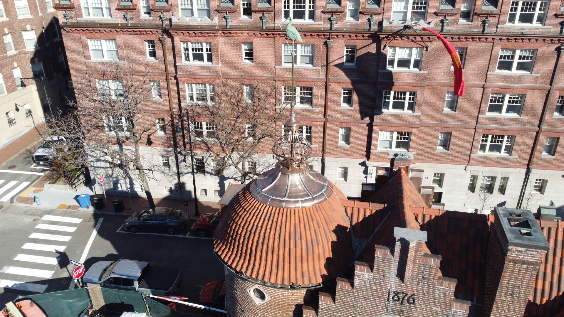 Cenaxo architectural sheet metal restoration at the Harvard Lampoon Building — Cambridge, MA