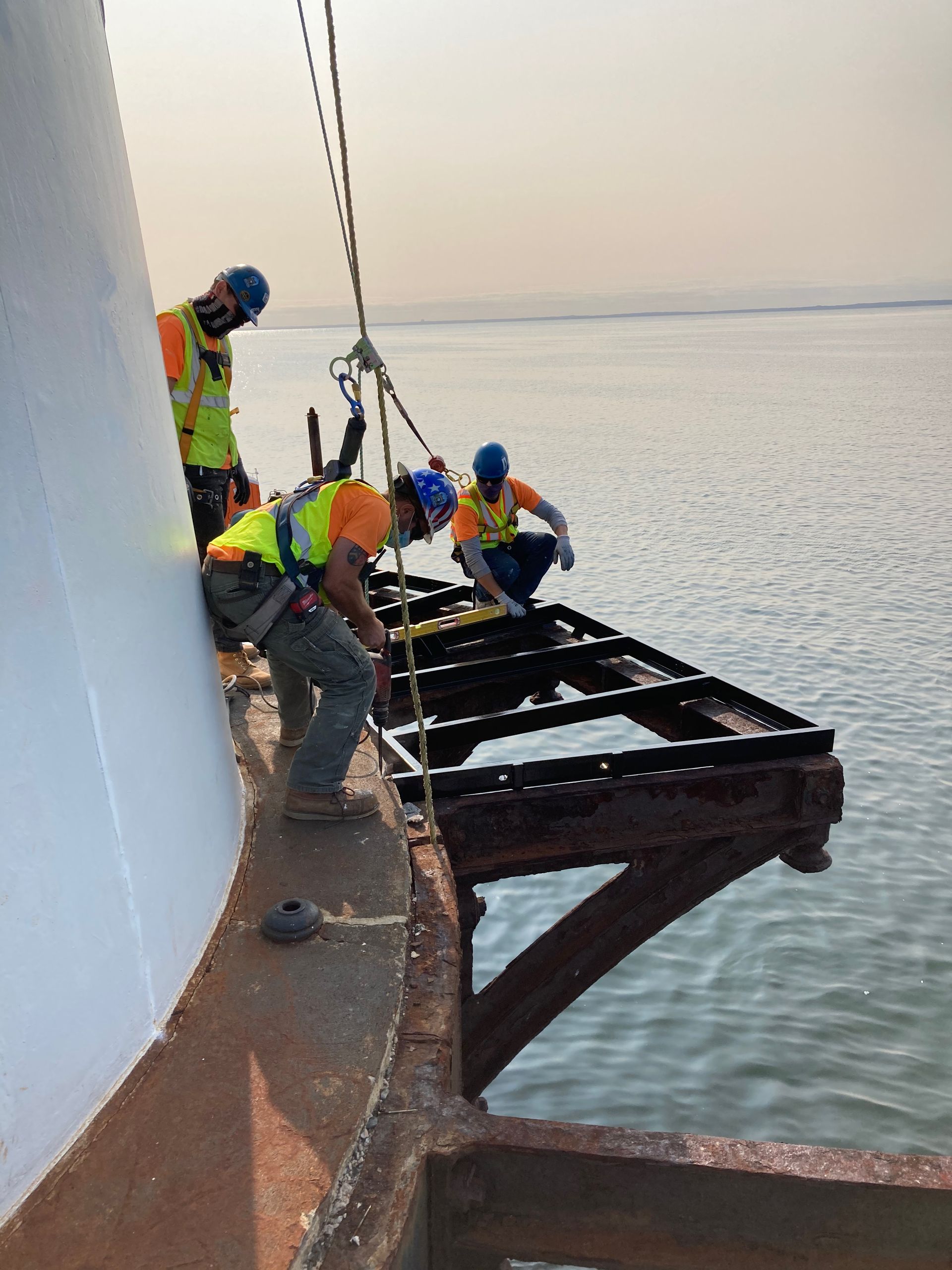Cenaxo architectural sheet metal restoration at Pecks Ledge Lighthouse — Norwalk, CT
