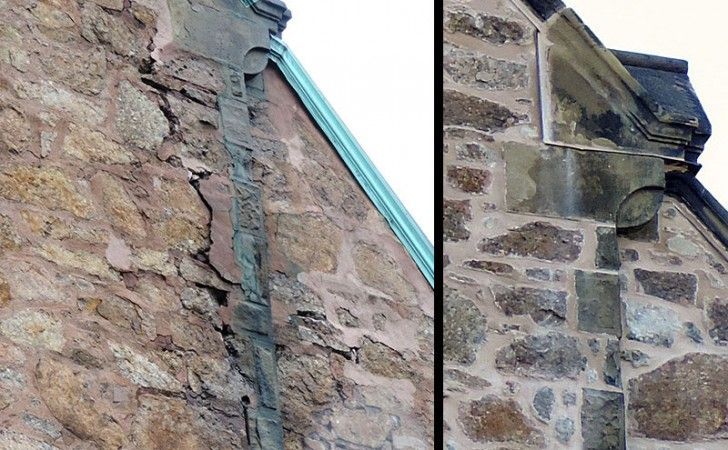 Before and after: masonry rebuilding and deep repointing at St. John's Episcopal Church — Jamaica Plain, MA by Cenaxo