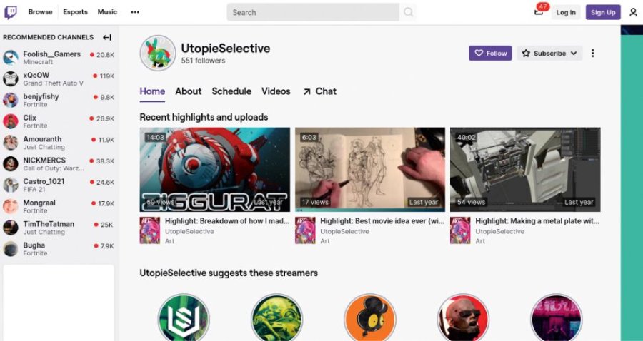 Giao diện củaTwitch