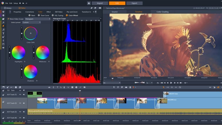Giao diện làm việc của phần mềm dựng phim  Pinnacle Studio Giao diện làm việc của phần mềm dựng phim  Pinnacle Studio