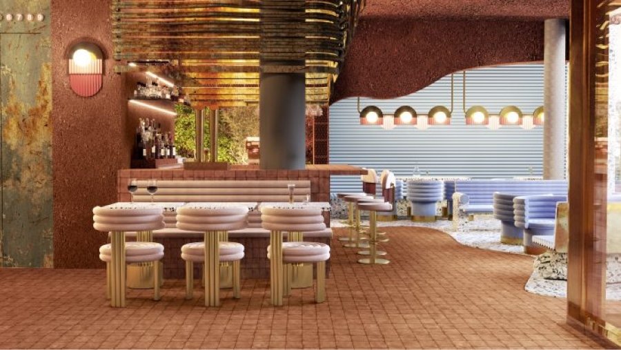 Không gian bao phủ bởi vật liệu Terazzo