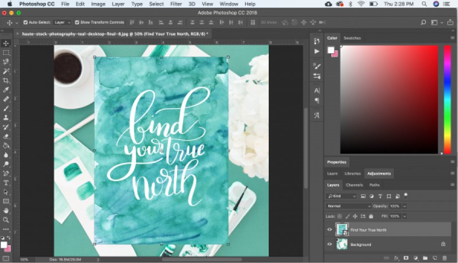 Dễ dàng thay đổi kích thước của artwork trong mock up