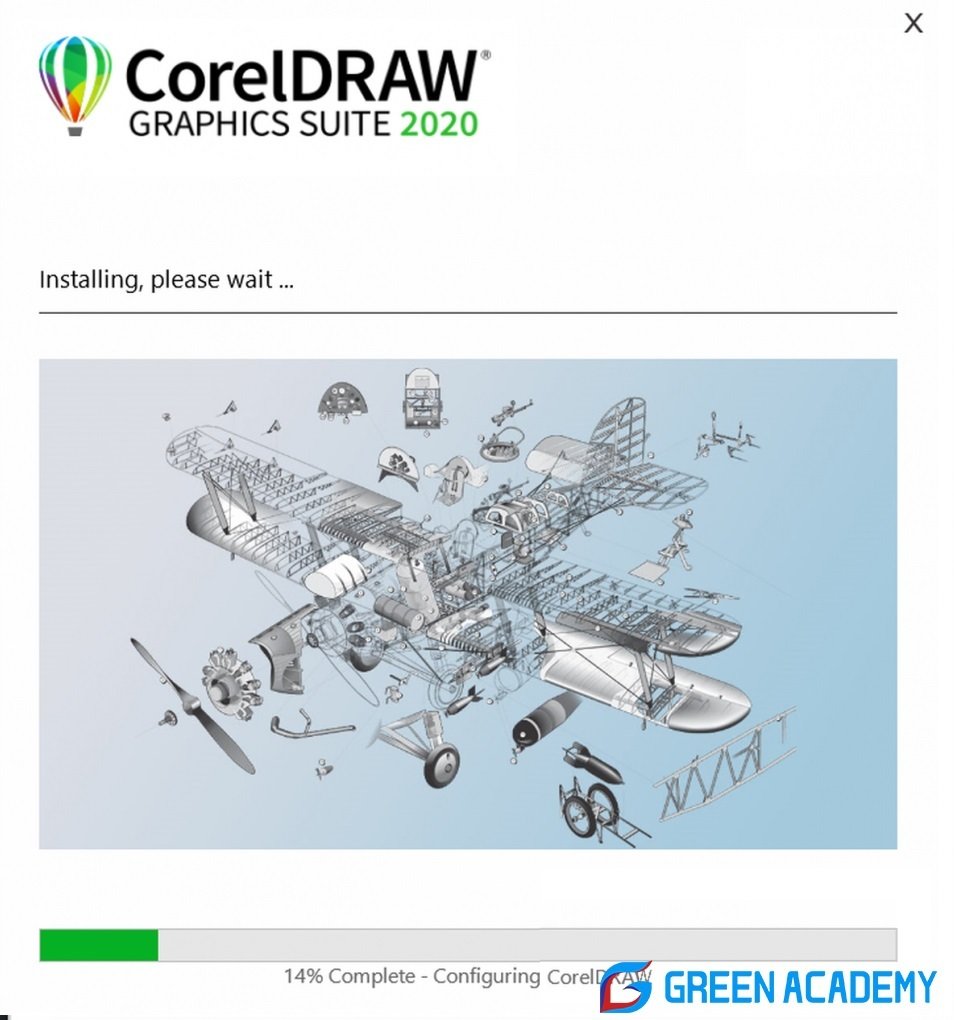 Chờ đợi và kết thúc quá trình cài đặt CorelDRAW Chờ đợi và kết thúc quá trình cài đặt CorelDRAW