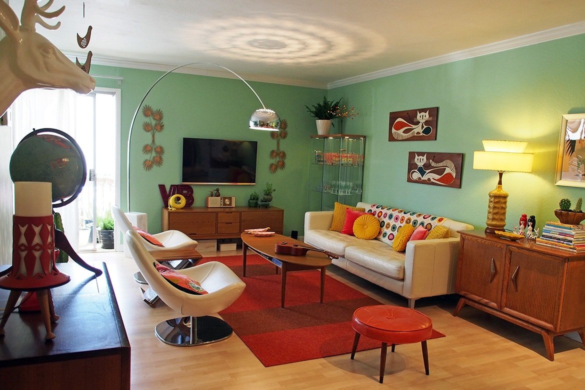 Phòng khách mang phong cách retro