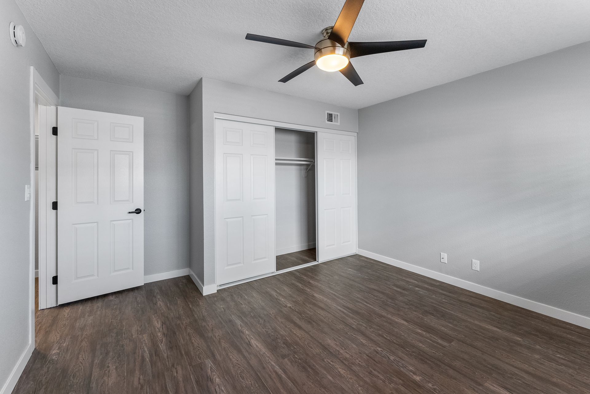 bedroom and closet