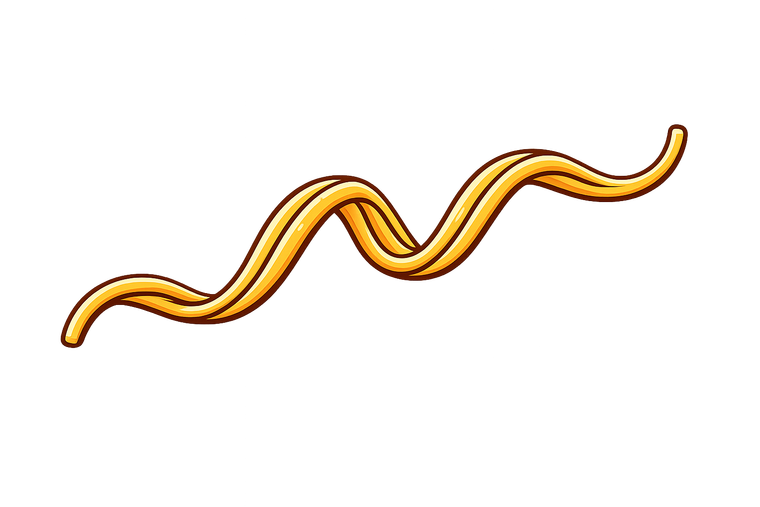 Linea ondulata arancione simile a un nastro su sfondo bianco