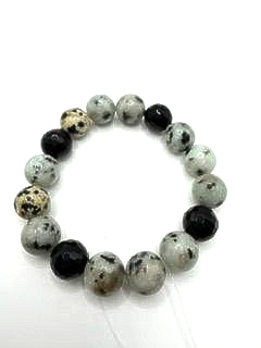 Dalmatian Jasper, Onyx Bracelet