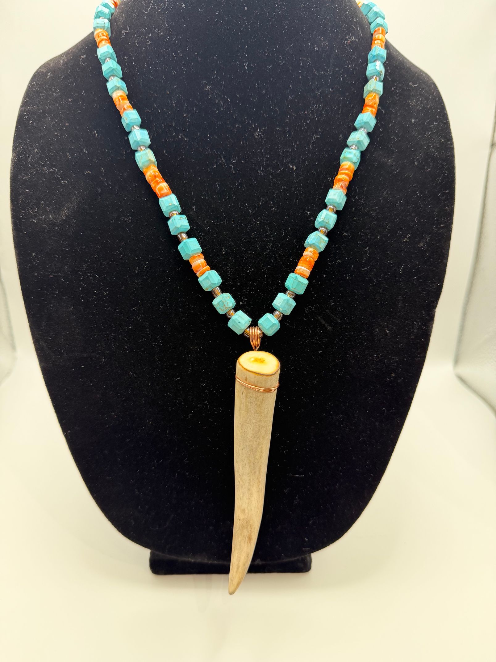 Native American Deer Antler Necklace BN24