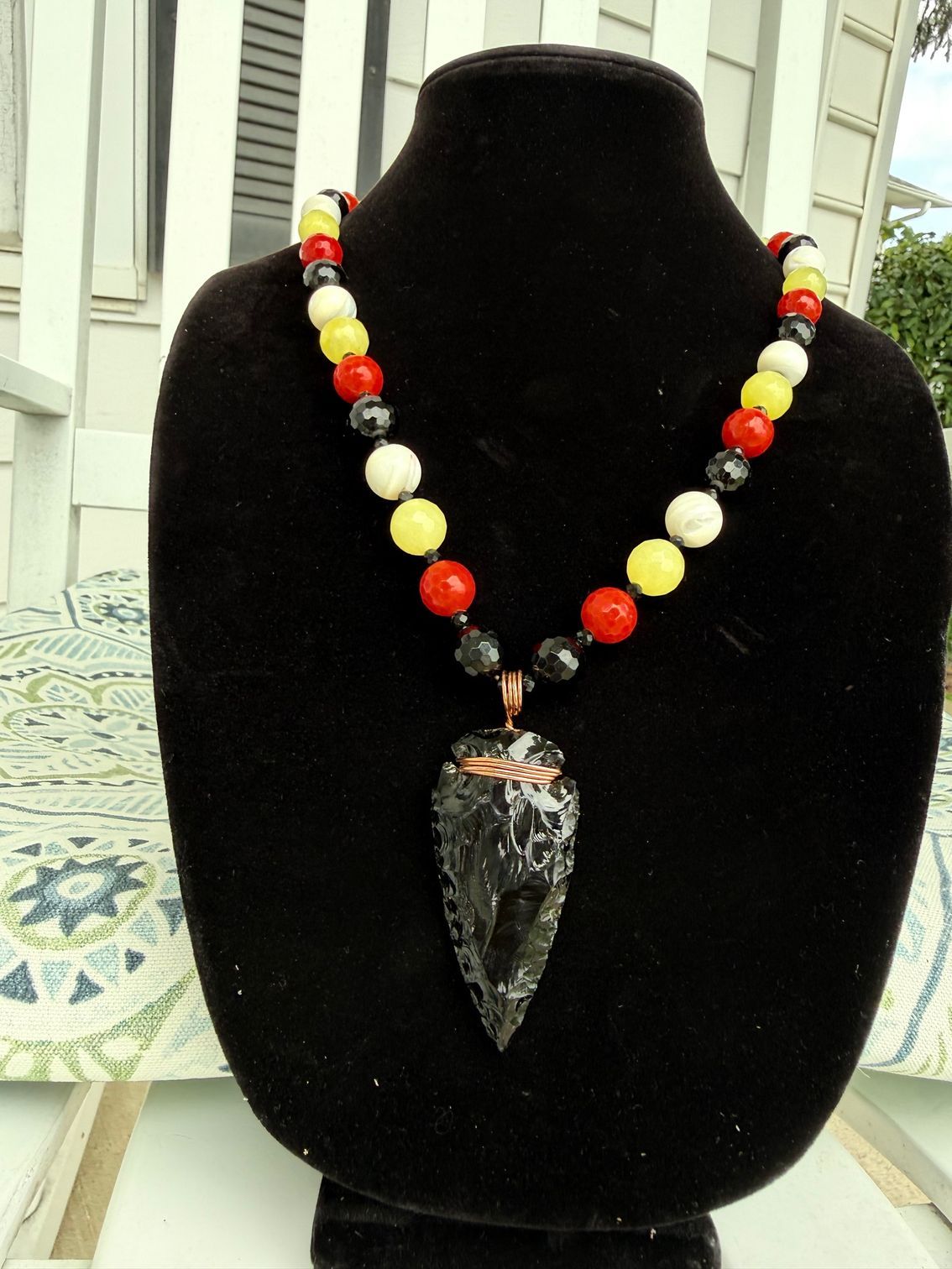 Native American Medicine Wheel Arrowhead Necklace BN258