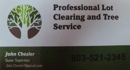 Professional Lot Clearing & Tree Service calling card — Gaston, SC — Professional Lot Clearing & Tree Service Professional Lot Clearing & Tree Service calling card — Gaston, SC — Professional Lot Clearing & Tree Service