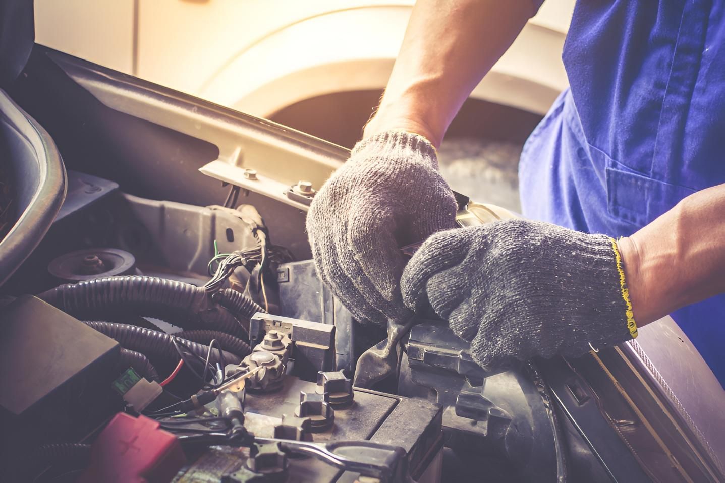 Mechanic in Working on a Car Engine — Haigh Truck & 4WD Repairs In Orange, NSW