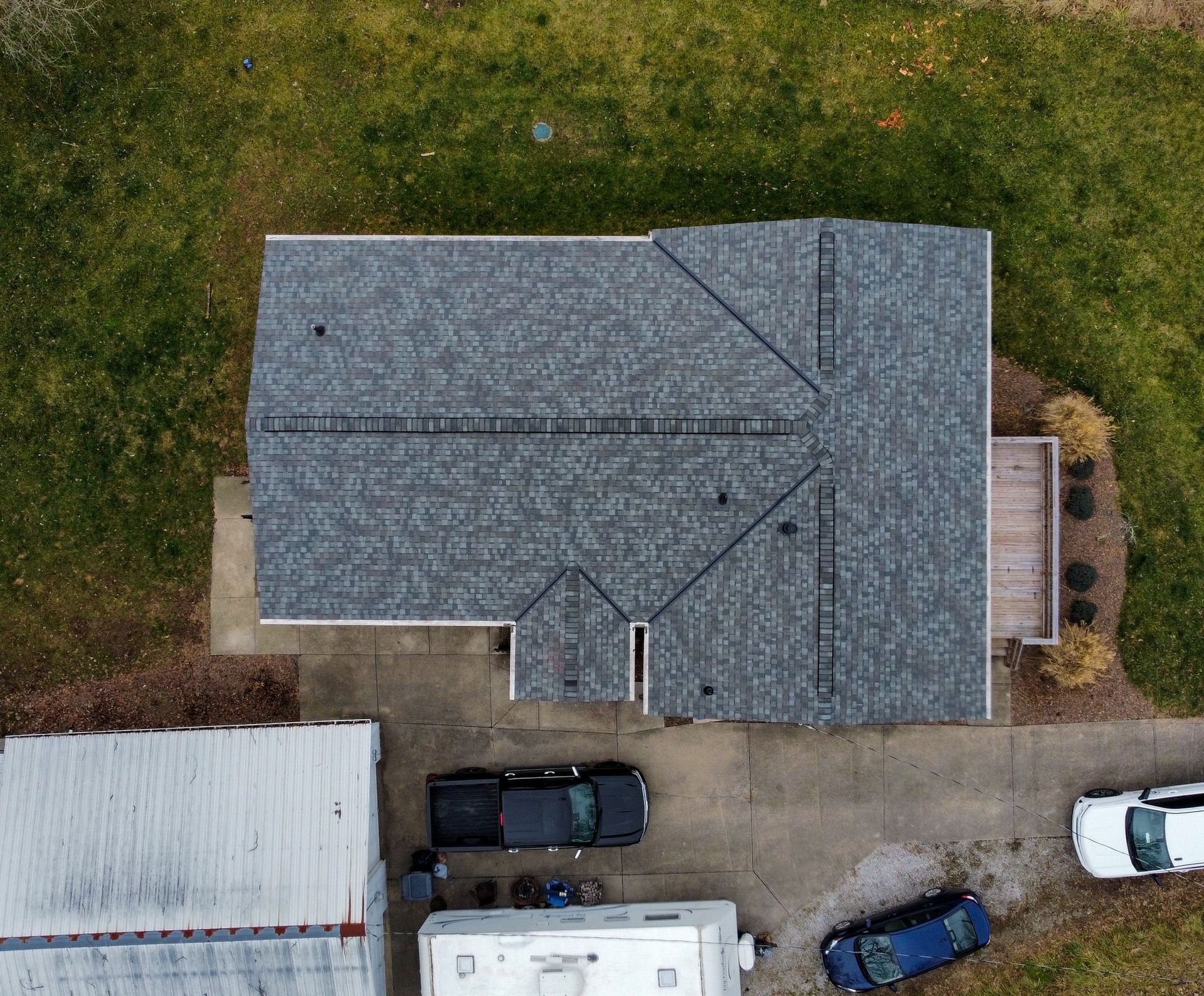 Bird's eye view of a roof