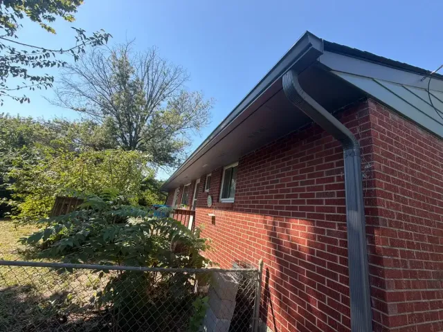 6-inch seamless aluminum gutter and 3x4-inch downspout on a Coverdale-area Cincinnati home