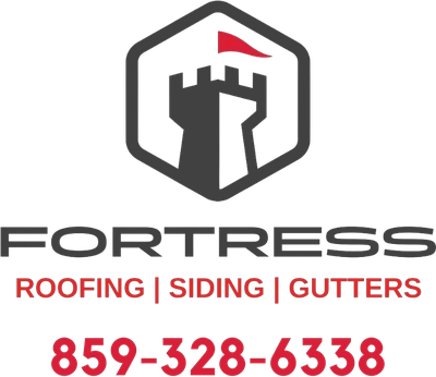 A logo for a company called fortress with a castle in a hexagon.