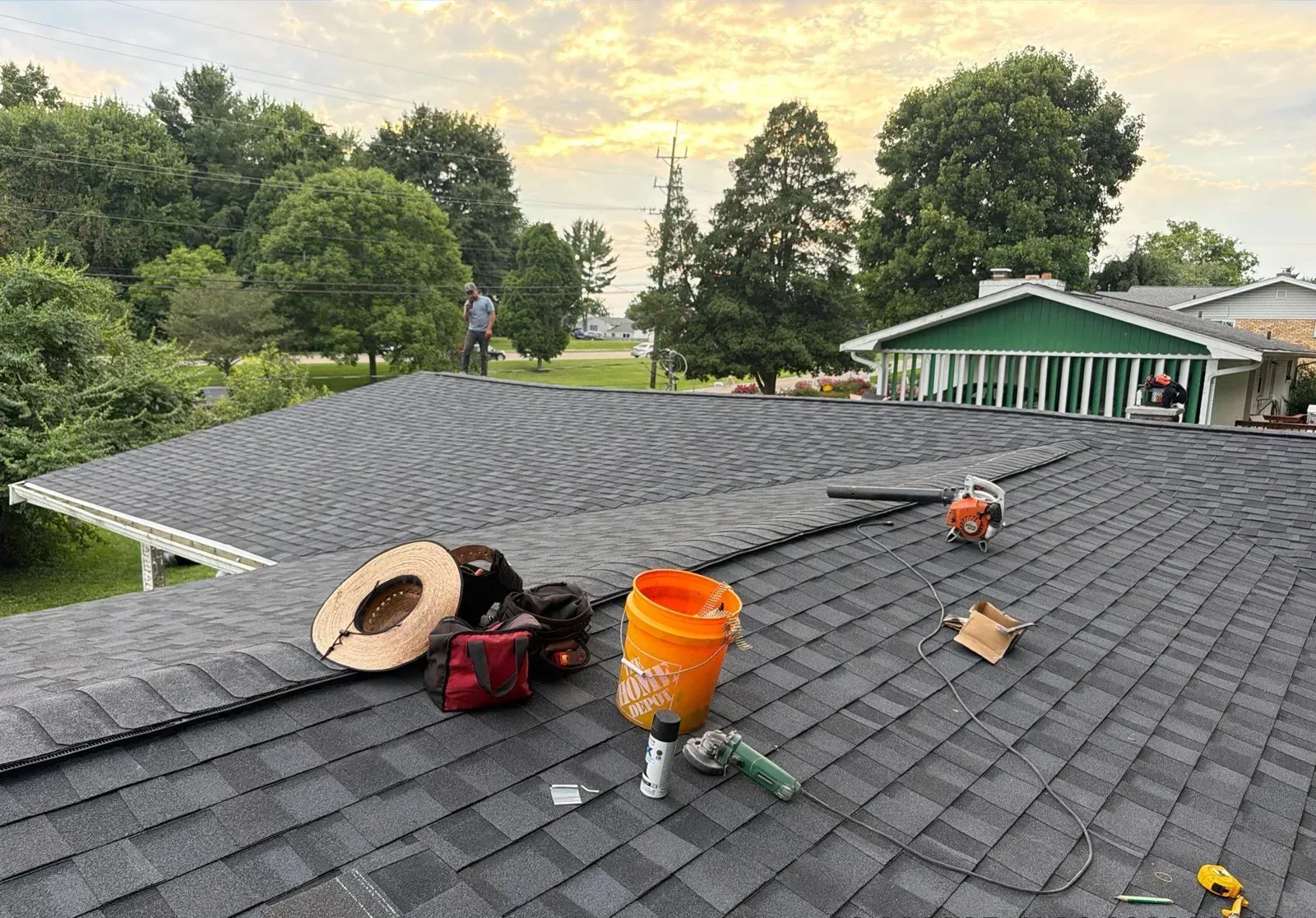 New CertainTeed Landmark PRO shingles going on a Florence, KY home after tree damage