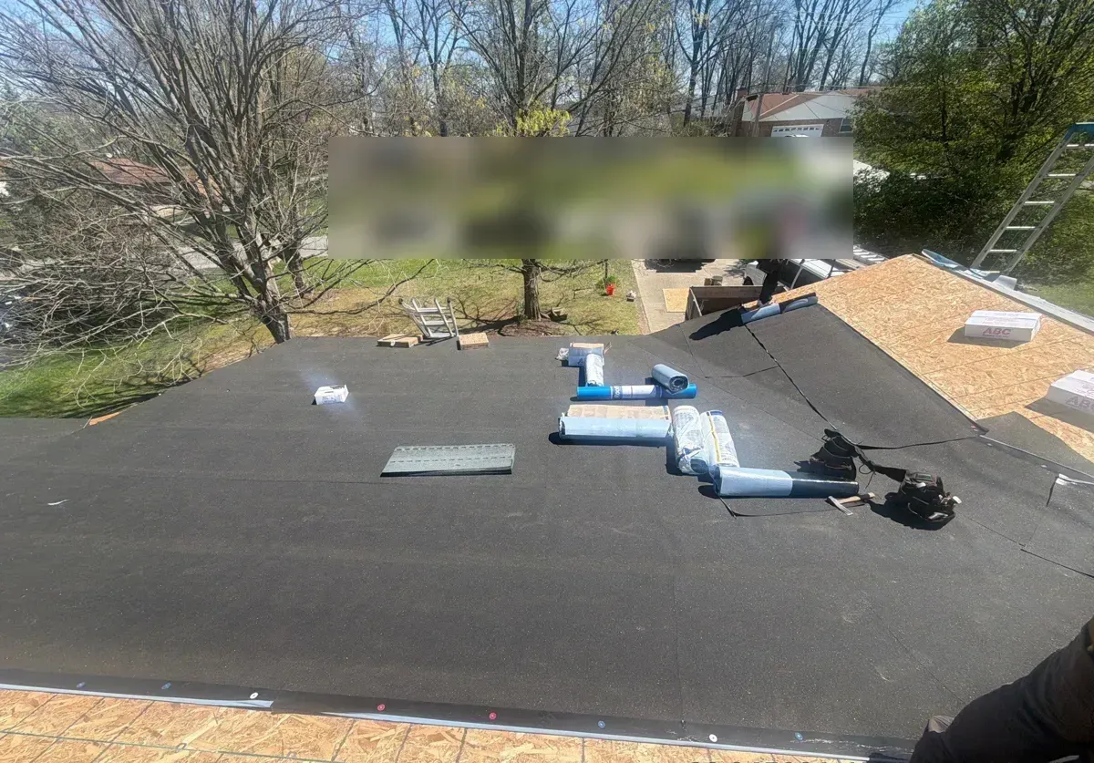 Roofing underlayment installed over new OSB decking