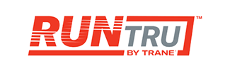 RUNTRU by Trane logo in red and gray on a white background