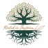 Logo: Tree with green and brown leaves, roots below, and text 
