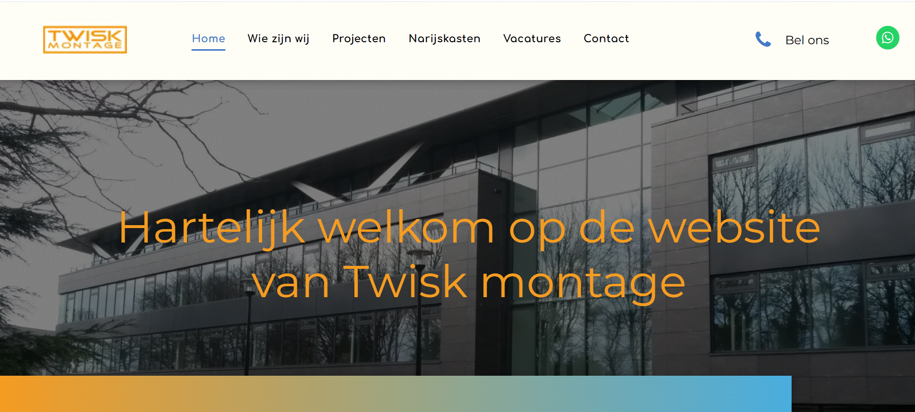 Een screenshot van een website voor dekkers infra