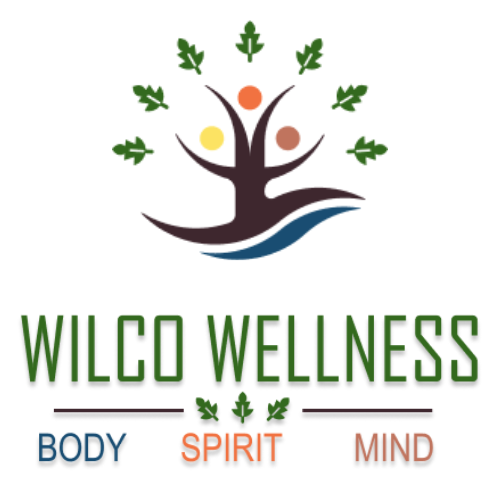 A logo for wilco wellness body spirit mind