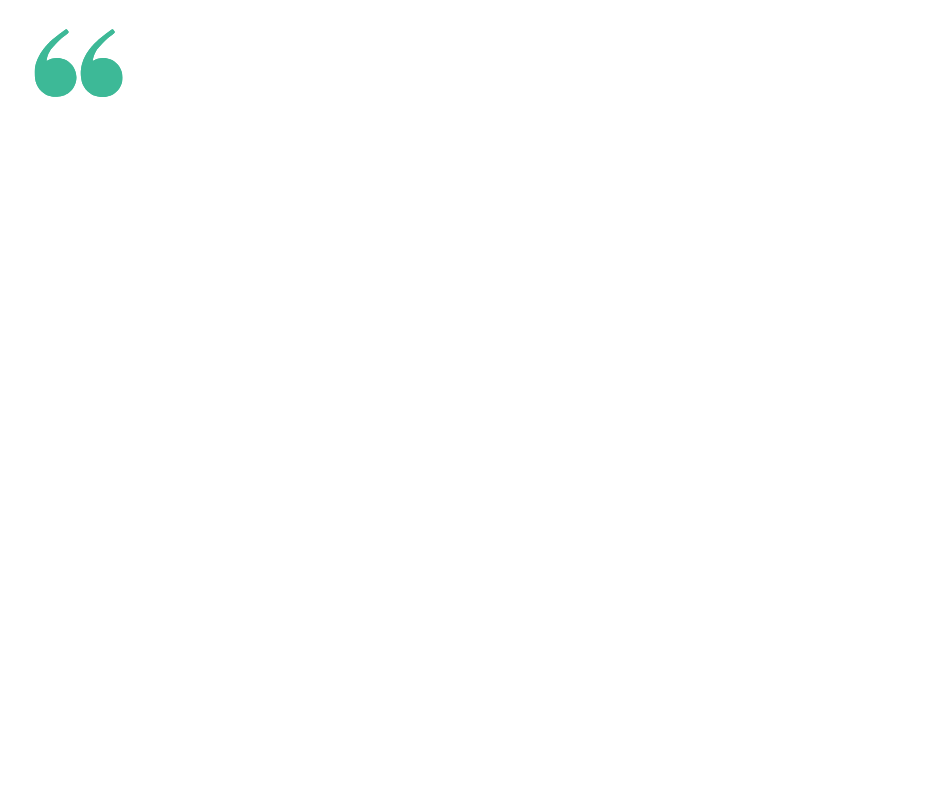 A green quotation mark on a white background.