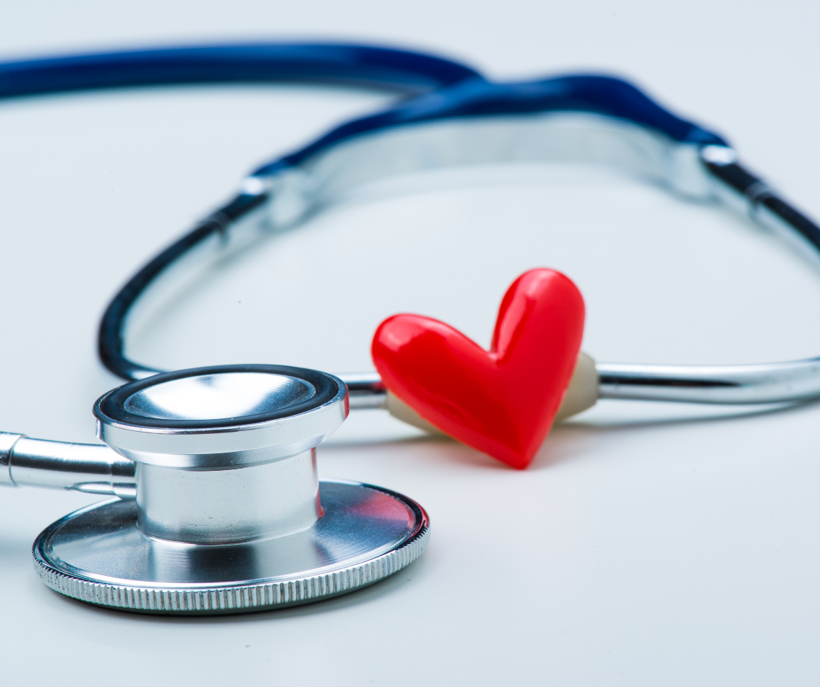 stethoscope with a small plastic heart toy