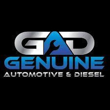 Logo for Genuine Automotive & Diesel: Silver 