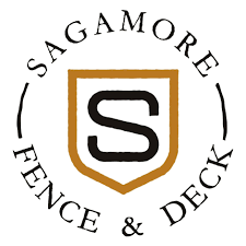 Logo for Sagamore Fence & Deck: gold shield with black 