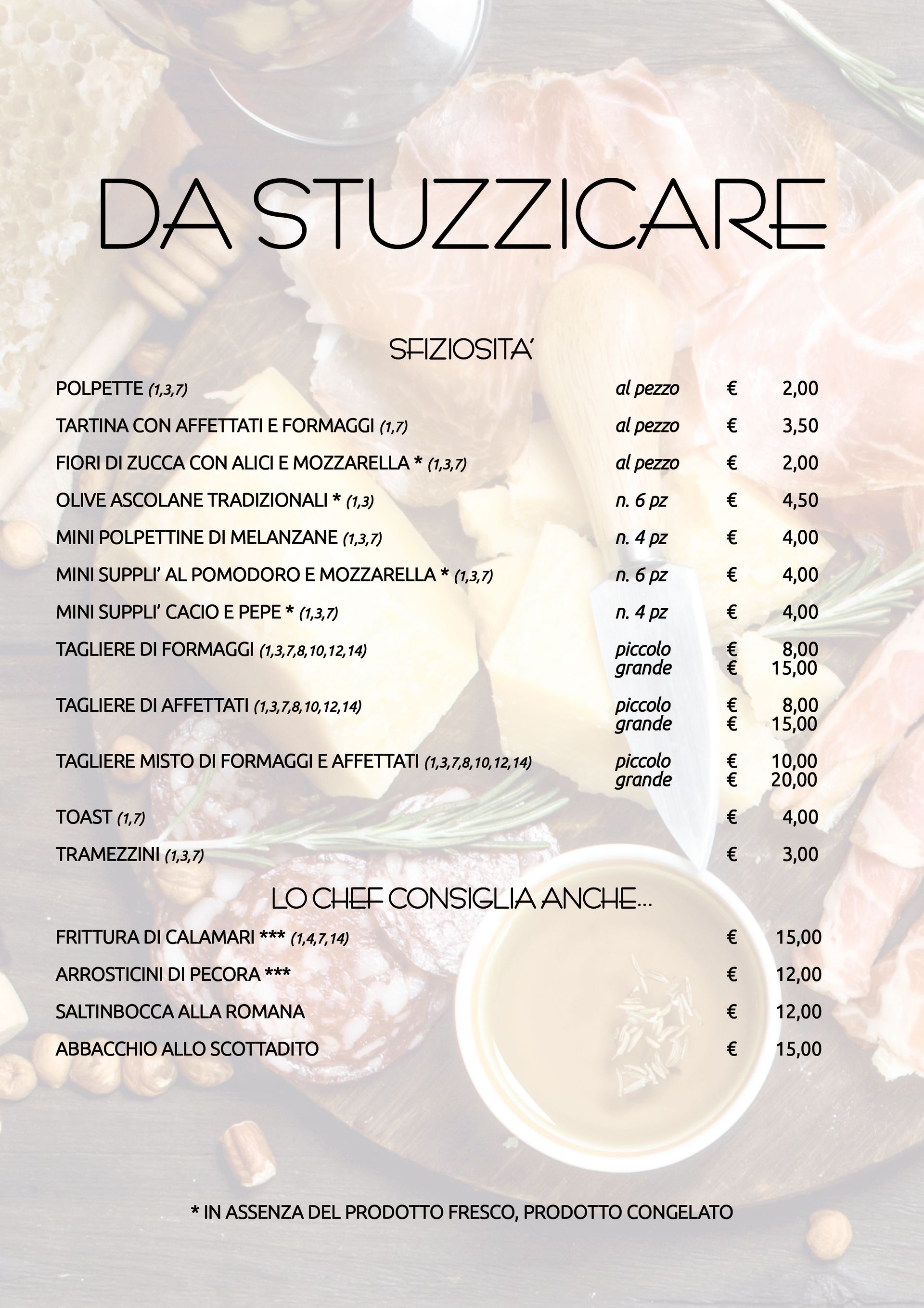 Menù Dinoteca