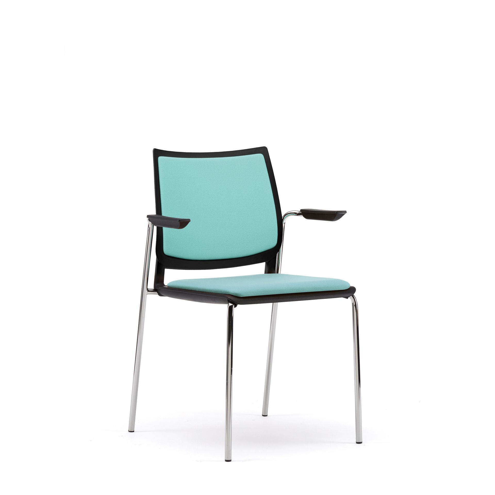 Stackable chair with arms