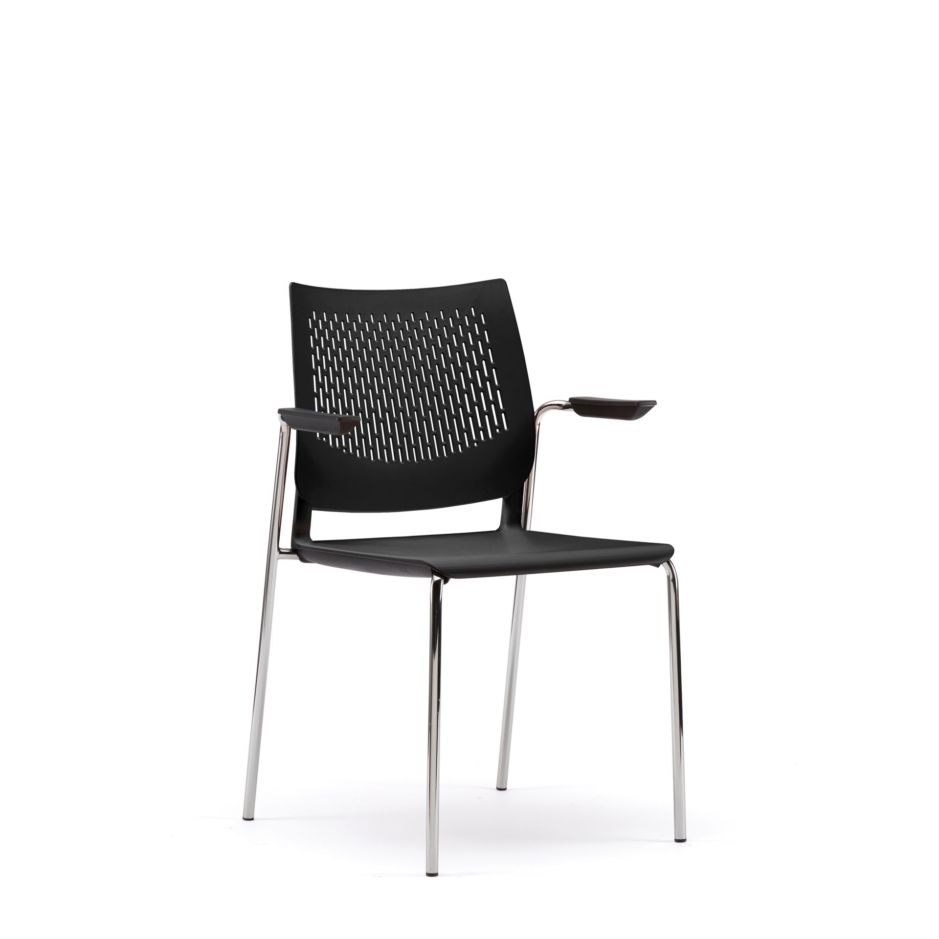 Stackable chair with arms