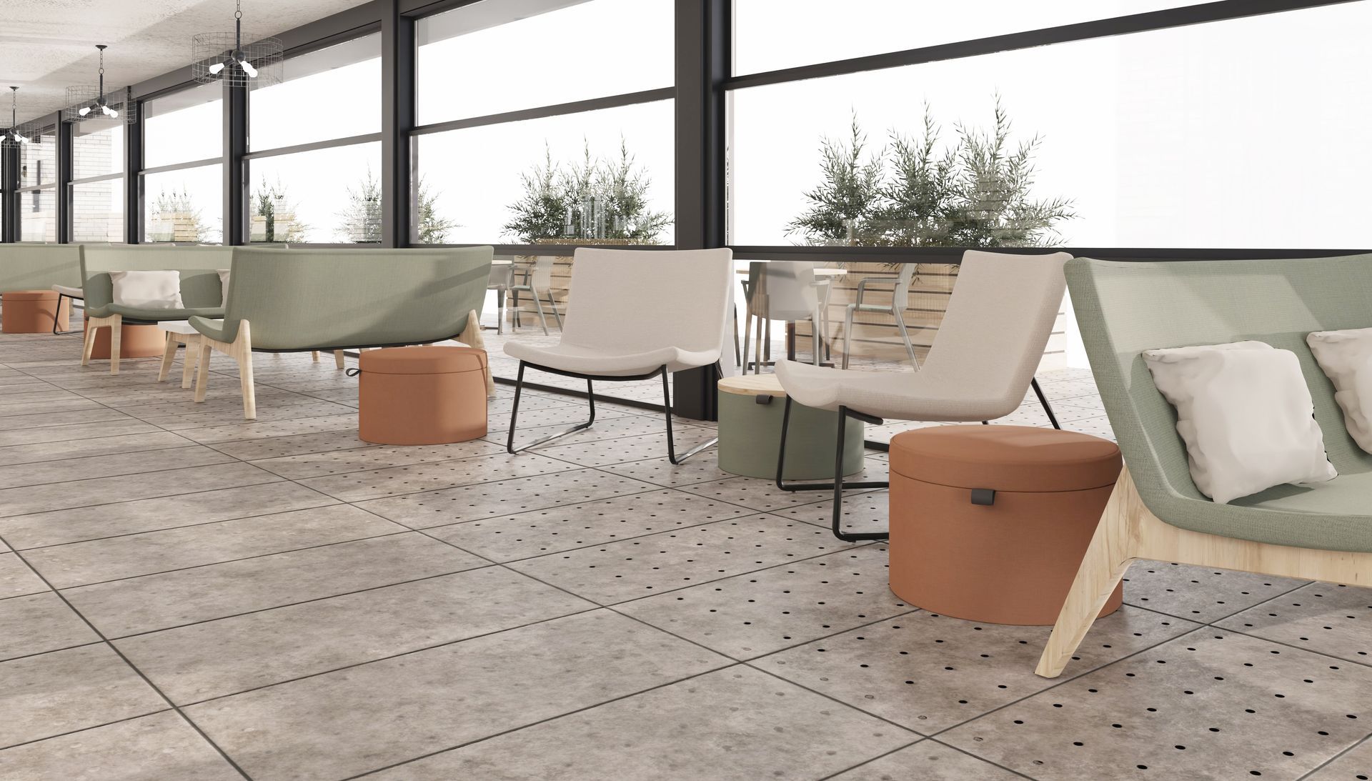 Cortado café breakout range of seating