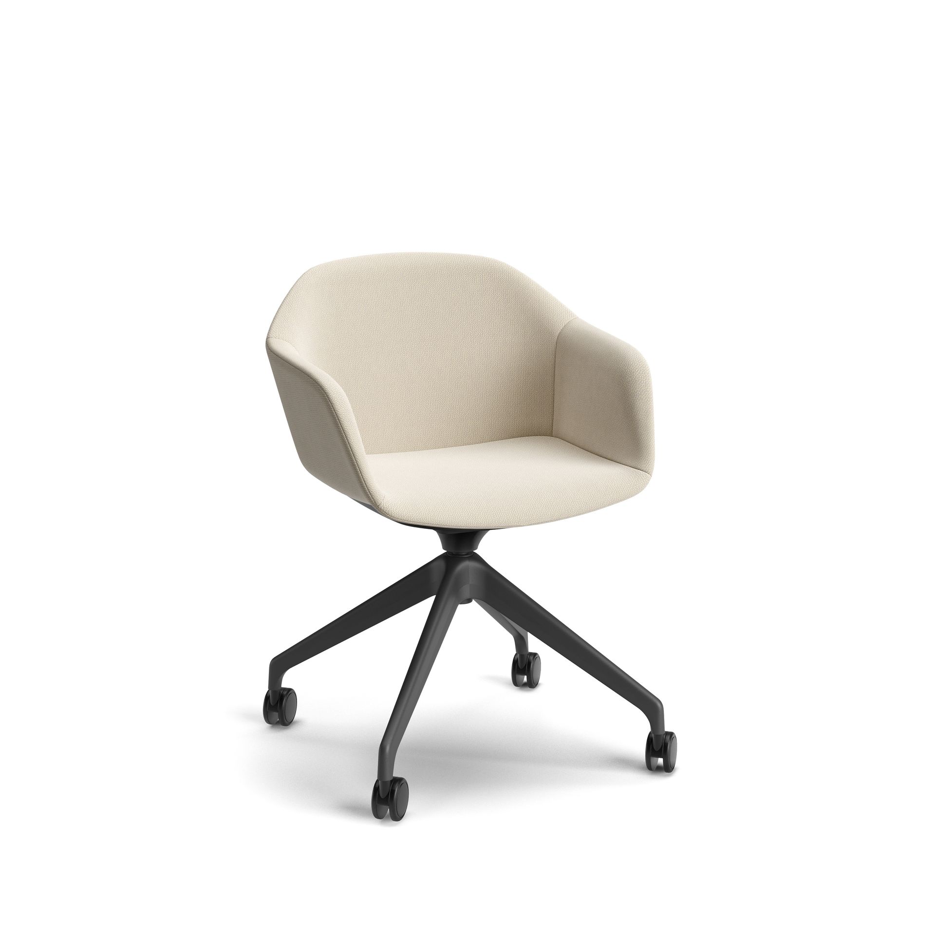 Fabric back cantilever chair
