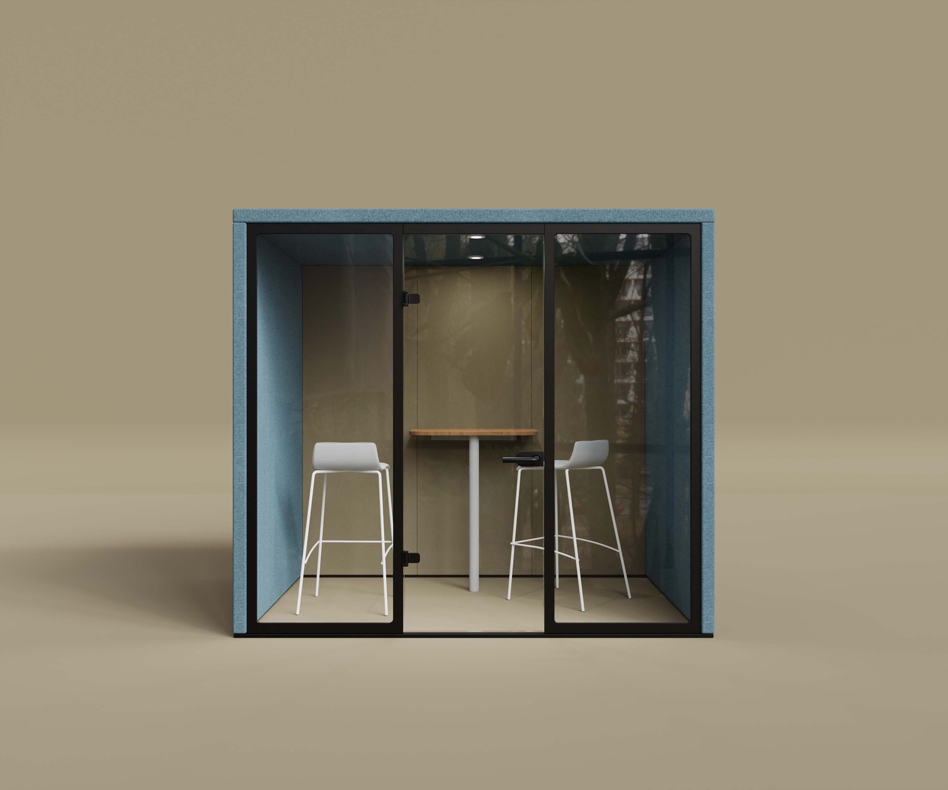 Hyde office booth with glass doors