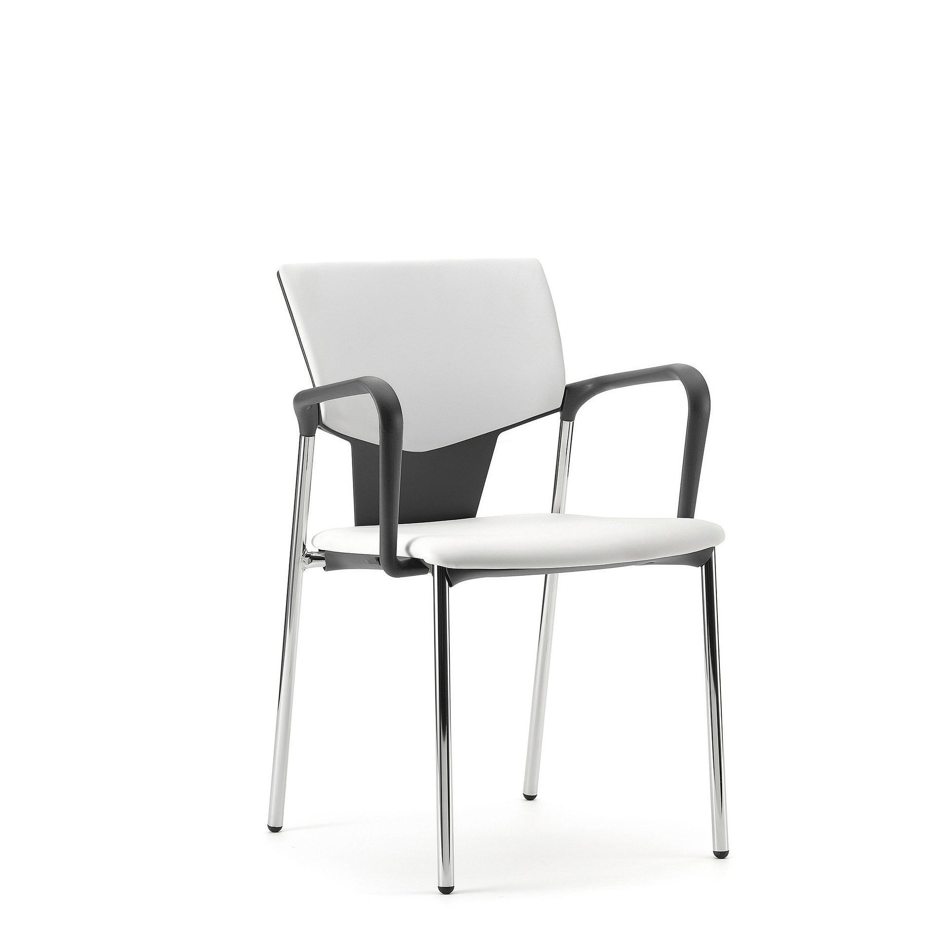 Stackable chair with arms