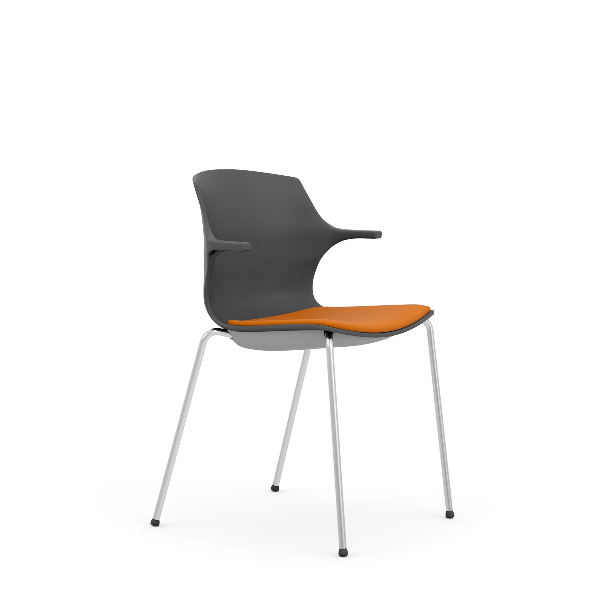 Stackable chair with arms