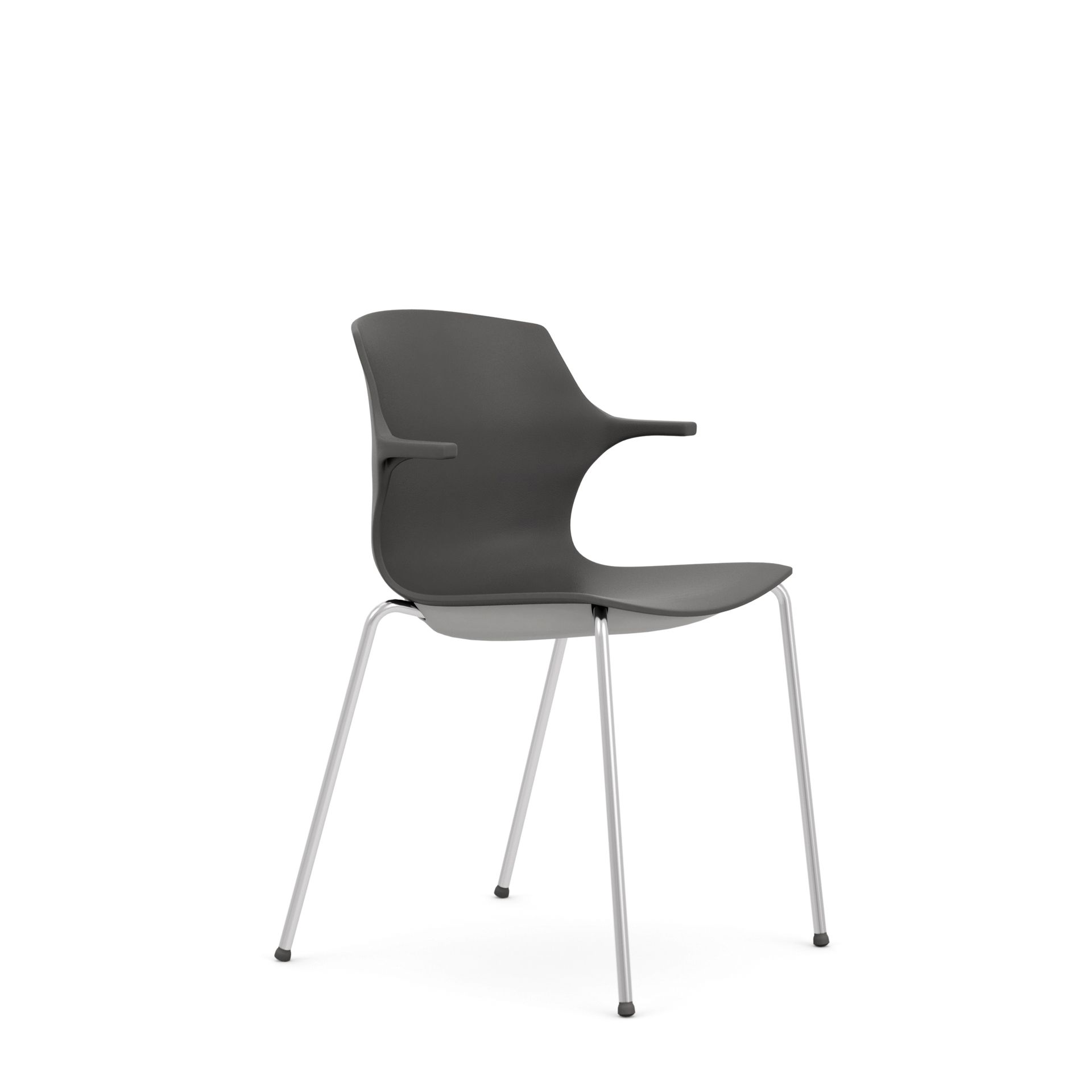Stackable chair with arms