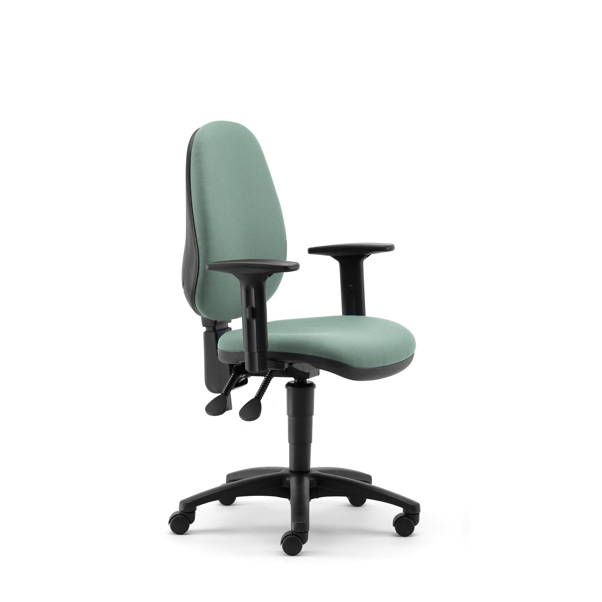 High back task chair with arms