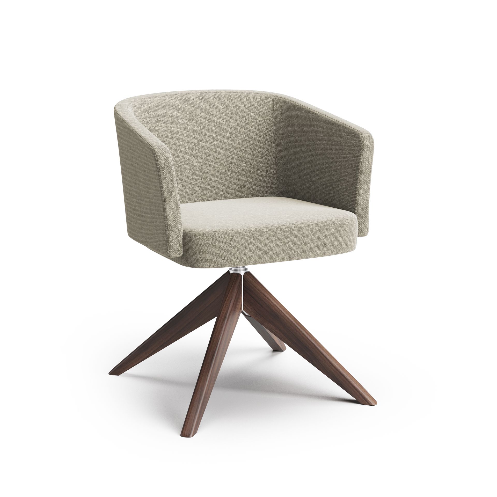 Swivel chair on raised wooden base