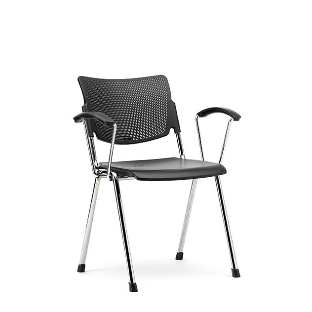 Stackable chair with arms