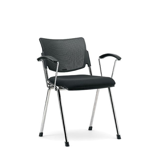 Stackable chair with arms