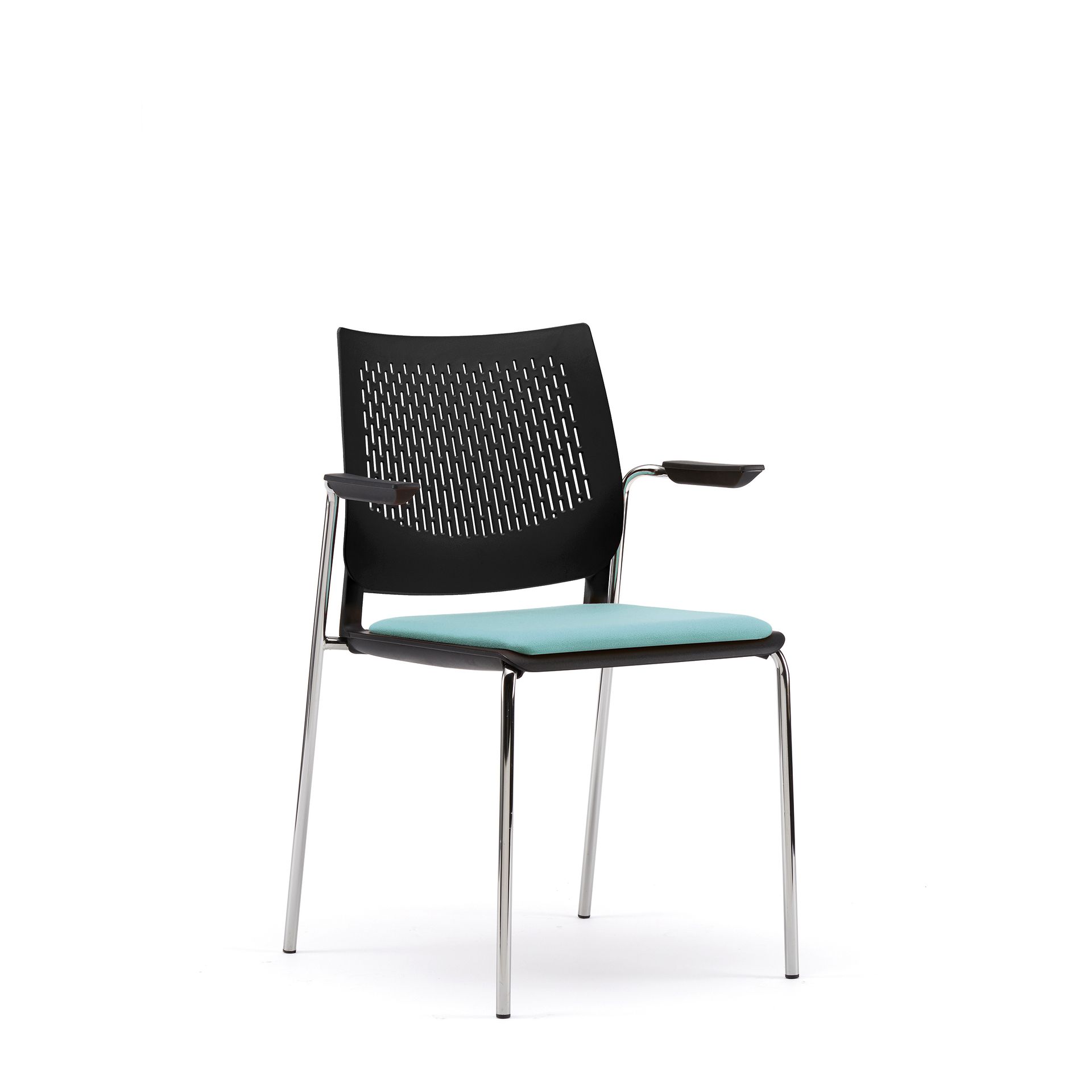 Stackable chair with arms